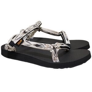 Teva Women Original Universal Slim Sport Sandals Size US 5 Archive Wings White
